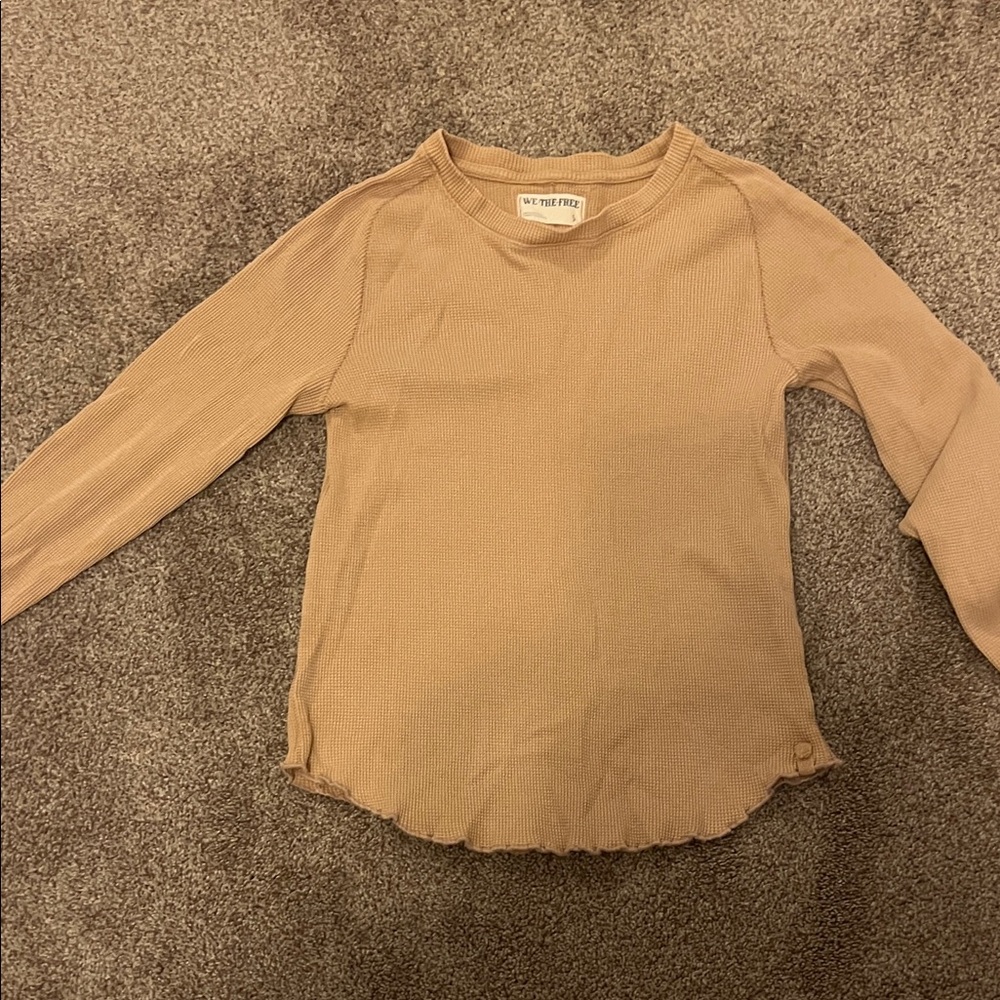 We The Free Light Brown Ribbed Long Sleeve - Picture 3 of 3